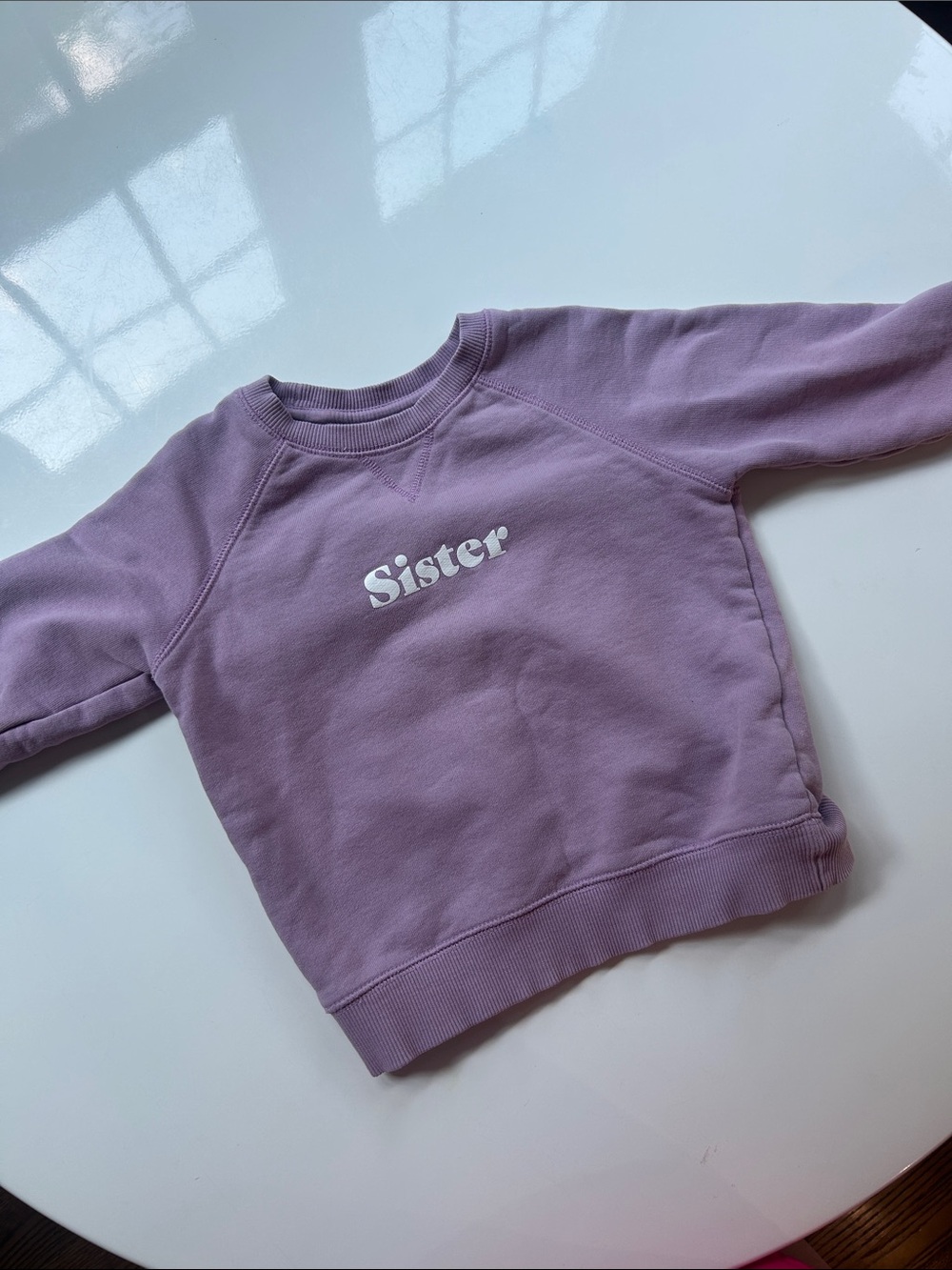 Kids Lavender 'Sister' Crewneck Sweatshirt